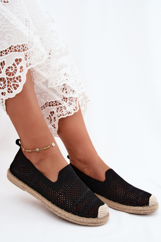Ažuursed espadrillid  Riidest Must Candessa