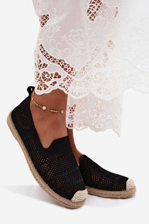 Ažuursed espadrillid  Riidest Must Candessa
