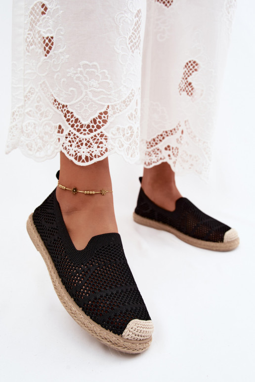 Ažuursed espadrillid  Riidest Must Candessa