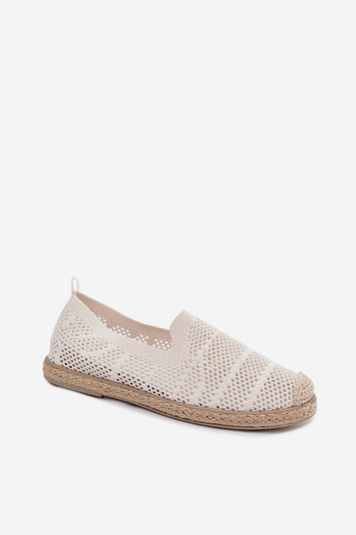 Ažuursed espadrillid  Riidest Elevandiluu värvi Candessa