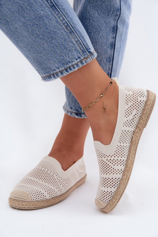 Ažuursed espadrillid  Riidest Elevandiluu värvi Candessa