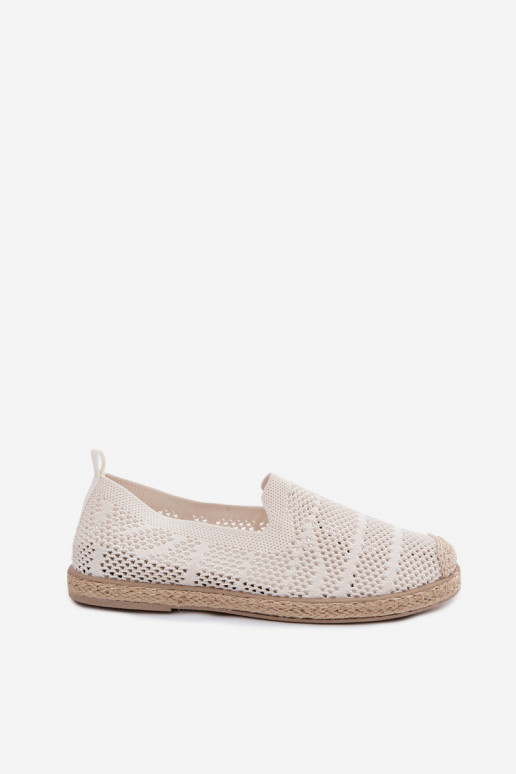 Ažuursed espadrillid  Riidest Elevandiluu värvi Candessa