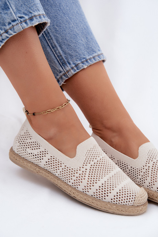 Ažuursed espadrillid  Riidest Elevandiluu värvi Candessa