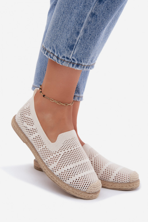 Ažuursed espadrillid  Riidest Elevandiluu värvi Candessa