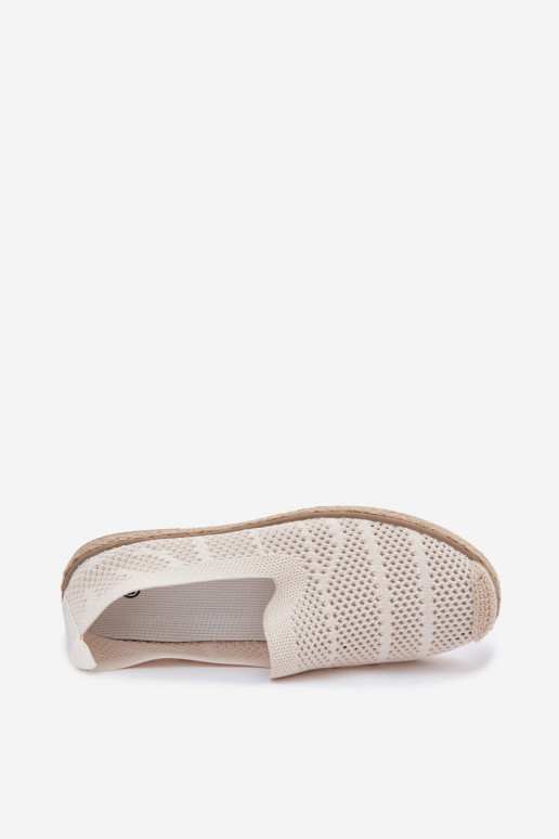 Ažuursed espadrillid  Riidest Elevandiluu värvi Candessa