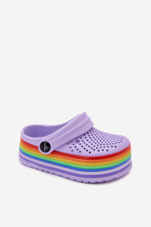 Kerged rannaplätud Sussid  Laste jalanõud Z Kolorowymi Paseczkami Violetne värv Tansy