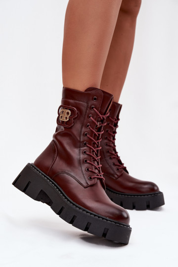 voodriga Naiste poolsaapad Wokrery  kaunistustega bordoo-värvi Melisse 2