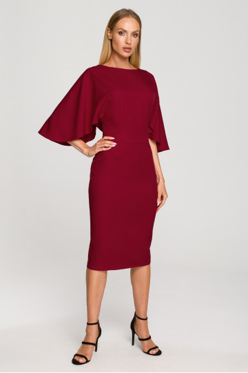 Bordo värvi kleit kimono varrukatega