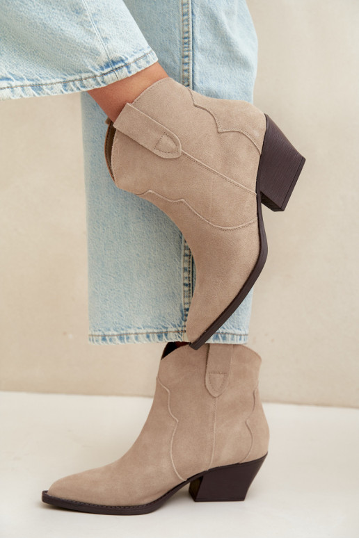  kauboistiilis saapad  Z Naturalnego Zamszu Elevandiluu värvi Beretta