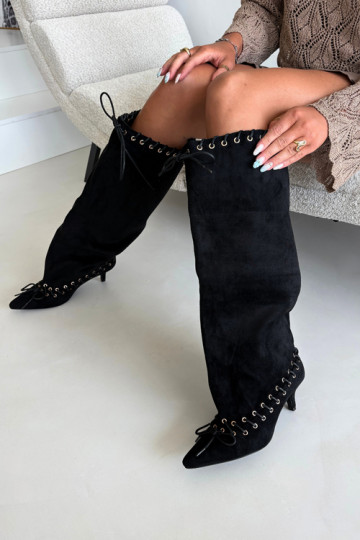 pika säärega saapad Kitten Heel seemisnakhsed  m Must Juletta