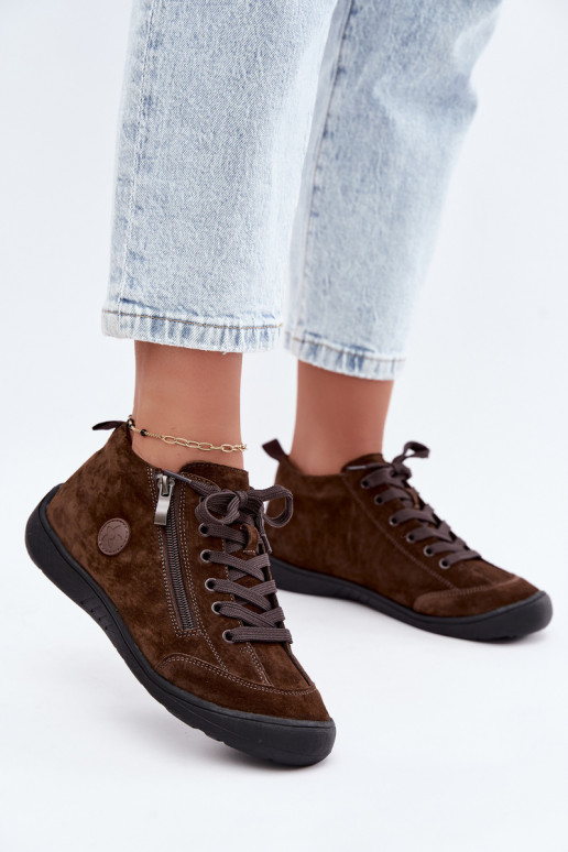 Naiste jalanõud šokolaadi faux suede Brindle