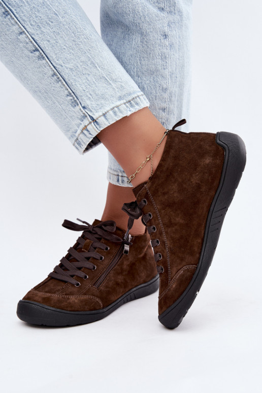 Naiste jalanõud šokolaadi faux suede Brindle