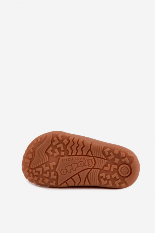 Plätud Laste jalanõud Barefoot südametega Froddo Canvas G1700440-24 tumeroosad värvi