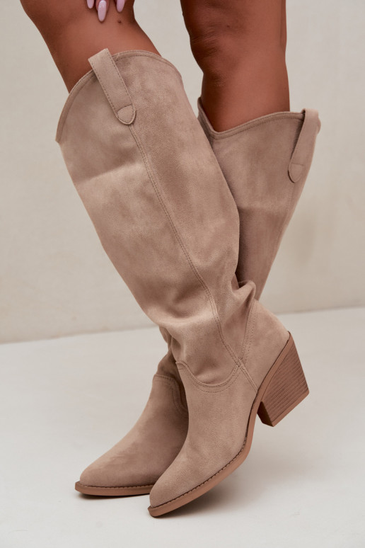  pika säärega saapad Typu  beeži värvi Sylvie
