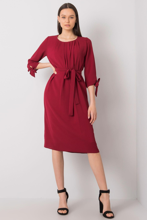 Bordo elegantne kleit vööga