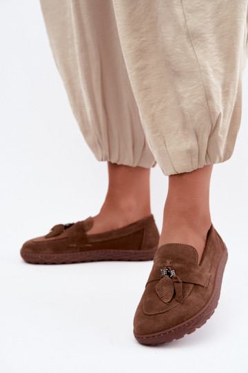 Mokassiinid Barefoot Z Naturalnego Zamszu Zazoo 10220 pruunid värvi 2