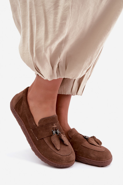 Mokassiinid Barefoot Z Naturalnego Zamszu Zazoo 10220 pruunid värvi
