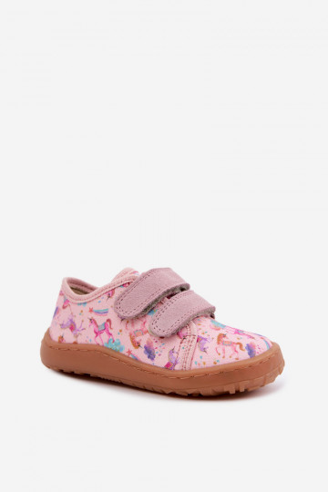 Plätud Laste jalanõud Barefoot  Froddo Canvas G1700440-26 Tumeroosad värvi