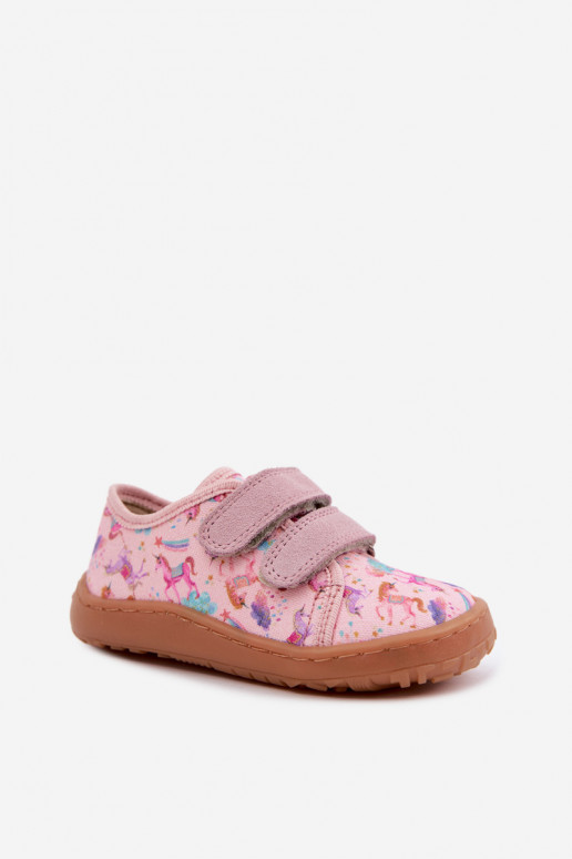 Plätud Laste jalanõud Barefoot  Froddo Canvas G1700440-26 Tumeroosad värvi