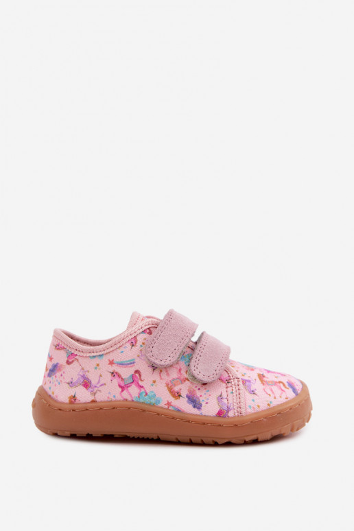 Plätud Laste jalanõud Barefoot  Froddo Canvas G1700440-26 Tumeroosad värvi