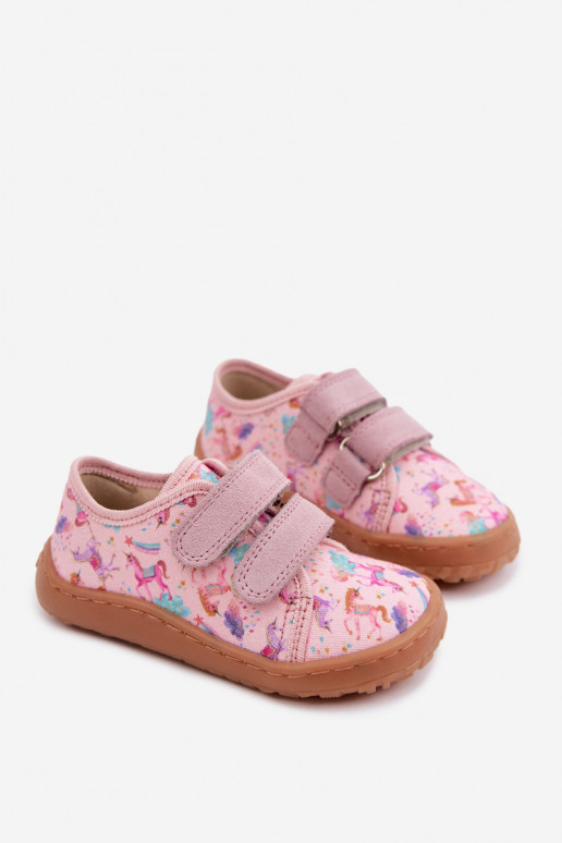 Plätud Laste jalanõud Barefoot  Froddo Canvas G1700440-26 Tumeroosad värvi