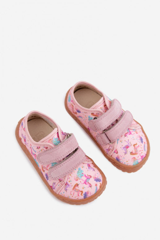 Plätud Laste jalanõud Barefoot  Froddo Canvas G1700440-26 Tumeroosad värvi