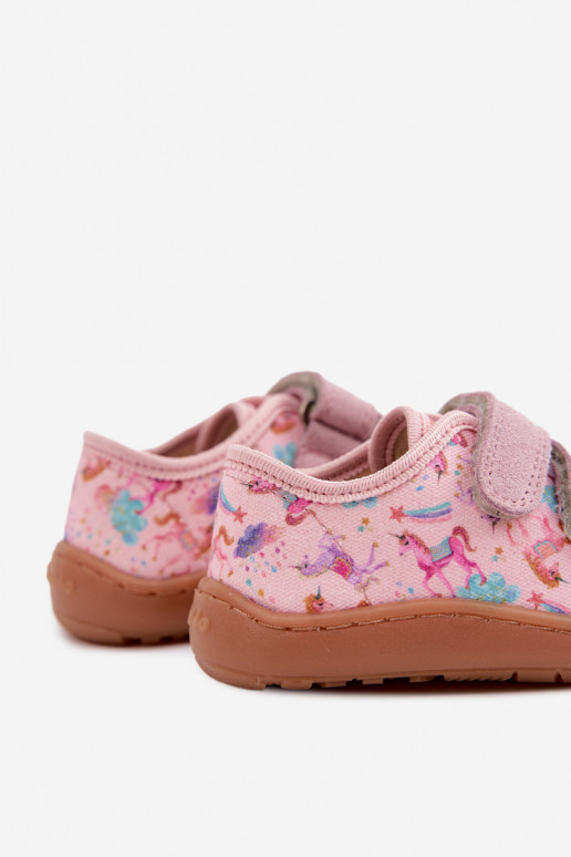 Plätud Laste jalanõud Barefoot  Froddo Canvas G1700440-26 Tumeroosad värvi
