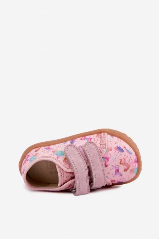 Plätud Laste jalanõud Barefoot  Froddo Canvas G1700440-26 Tumeroosad värvi
