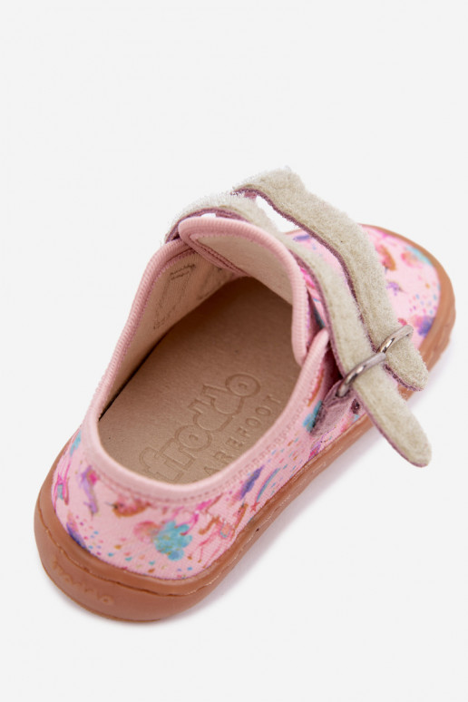 Plätud Laste jalanõud Barefoot  Froddo Canvas G1700440-26 Tumeroosad värvi