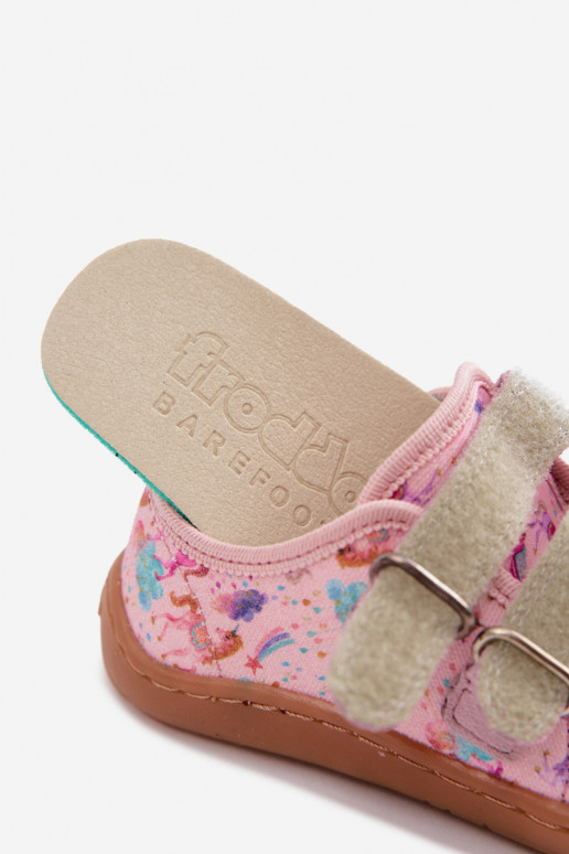 Plätud Laste jalanõud Barefoot  Froddo Canvas G1700440-26 Tumeroosad värvi