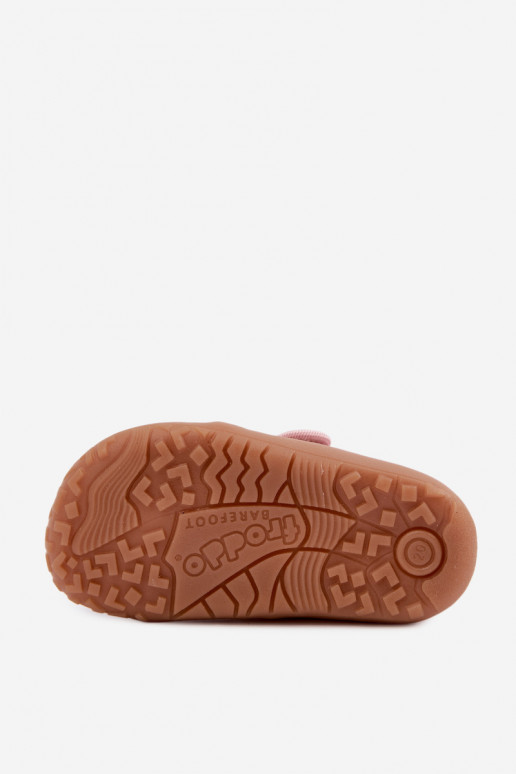 Plätud laste krõpsudega kinnitatav Barefoot  Froddo G1700438-18 Tumeroosad värvi
