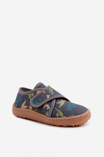 Plätud Laste jalanõud poiste krõpsudega kinnitatav Barefoot  Froddo G1700438-26 Halli värvi
