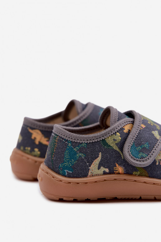 Plätud Laste jalanõud poiste krõpsudega kinnitatav Barefoot  Froddo G1700438-26 Halli värvi