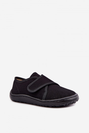 Plätud Laste jalanõud poiste krõpsudega kinnitatav Barefoot Froddo G1700438-15 Must