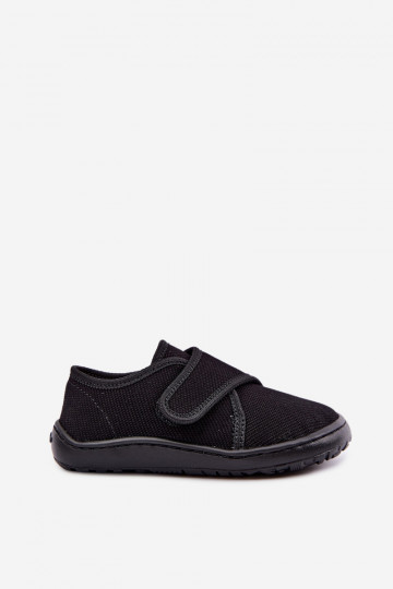 Plätud Laste jalanõud poiste krõpsudega kinnitatav Barefoot Froddo G1700438-15 Must 2