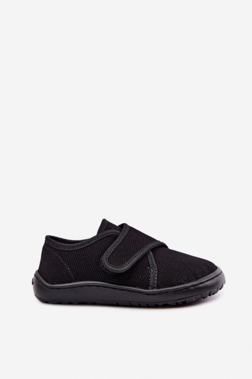 Plätud Laste jalanõud poiste krõpsudega kinnitatav Barefoot Froddo G1700438-15 Must