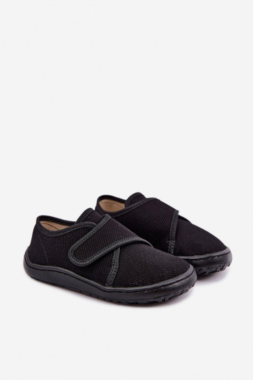 Plätud Laste jalanõud poiste krõpsudega kinnitatav Barefoot Froddo G1700438-15 Must
