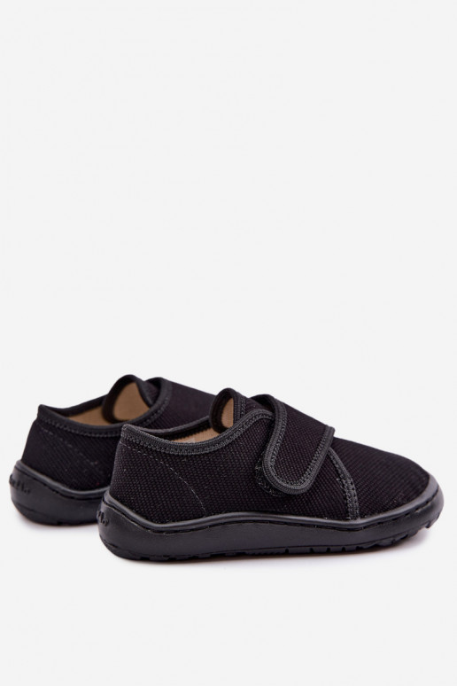 Plätud Laste jalanõud poiste krõpsudega kinnitatav Barefoot Froddo G1700438-15 Must