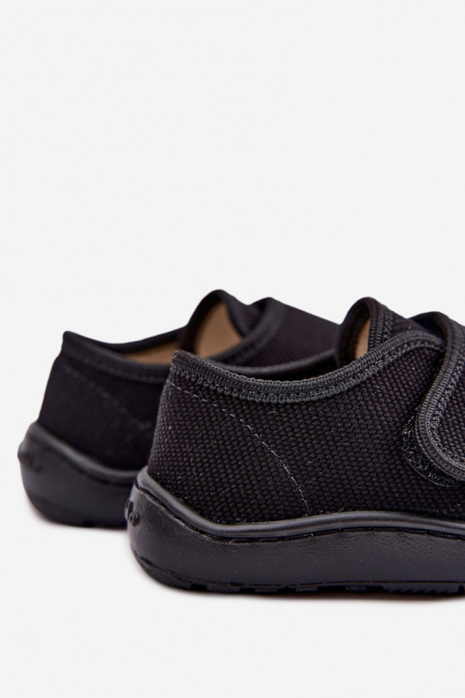 Plätud Laste jalanõud poiste krõpsudega kinnitatav Barefoot Froddo G1700438-15 Must