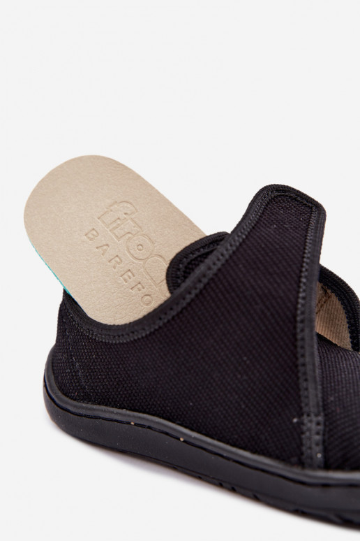 Plätud Laste jalanõud poiste krõpsudega kinnitatav Barefoot Froddo G1700438-15 Must