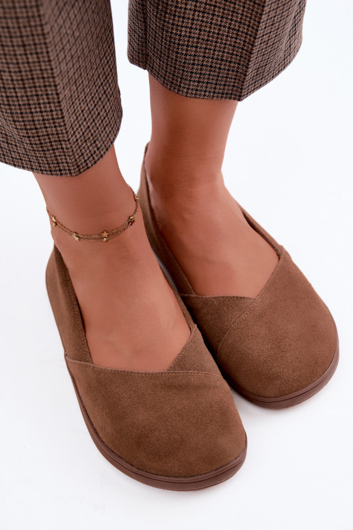 Baleriinad  Barefoot Z Naturalnego Zamszu pruunid värvi Mirelia