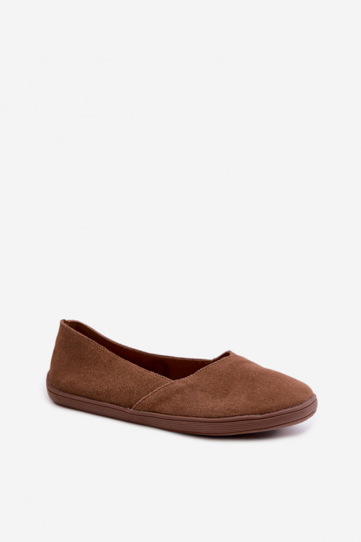 Baleriinad  Barefoot Z Naturalnego Zamszu pruunid värvi Mirelia