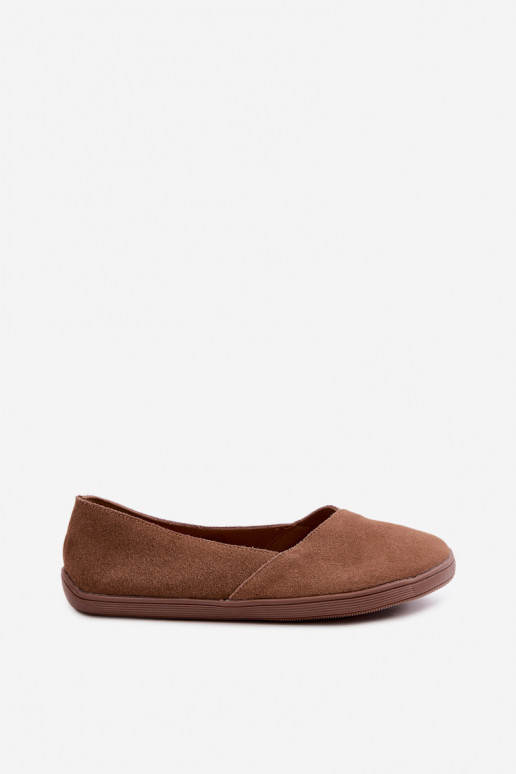 Baleriinad  Barefoot Z Naturalnego Zamszu pruunid värvi Mirelia