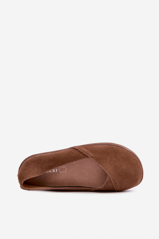 Baleriinad  Barefoot Z Naturalnego Zamszu pruunid värvi Mirelia