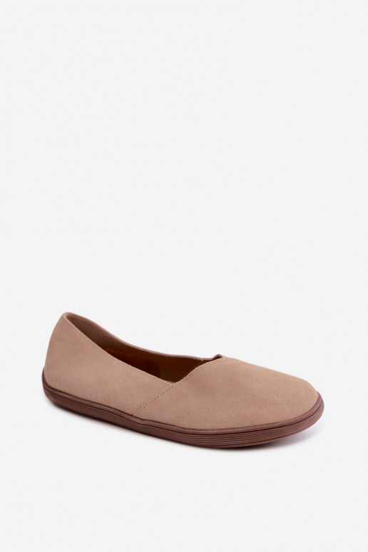 Baleriinad  Barefoot Z Naturalnego Zamszu beeži värvi Mirelia