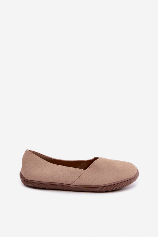 Baleriinad  Barefoot Z Naturalnego Zamszu beeži värvi Mirelia