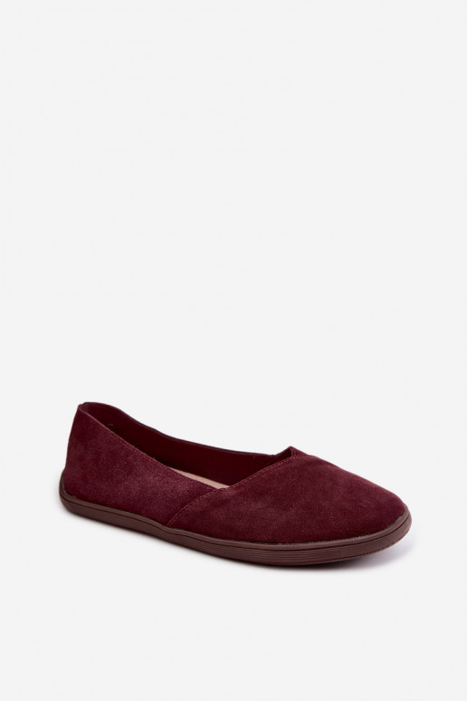 Baleriinad  Barefoot Z Naturalnego Zamszu bordoo-värvi Mirelia