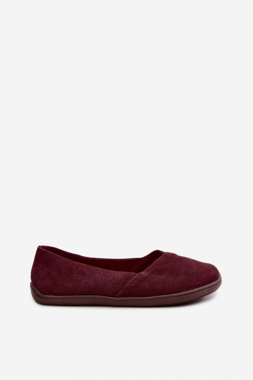 Baleriinad  Barefoot Z Naturalnego Zamszu bordoo-värvi Mirelia