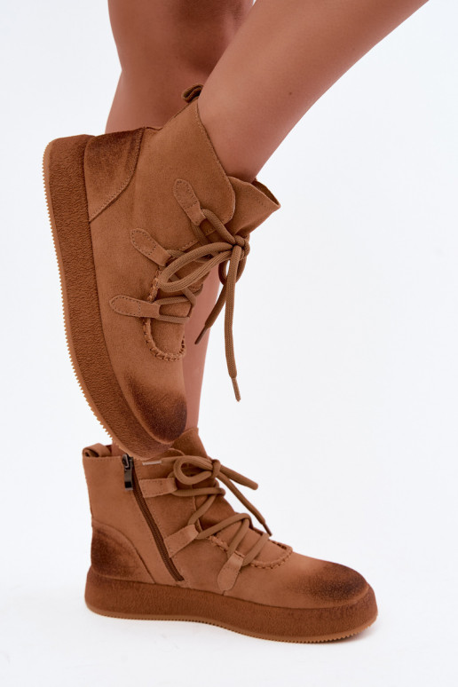voodriga Naiste poolsaapad Z Naturalnego Zamszu Artiker 59C1128 Camel