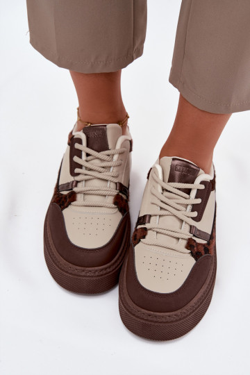   tüüpi jalanõud platvormiga Big Star SS274356 leopardimustriga pruunid värvi-beeži värvi